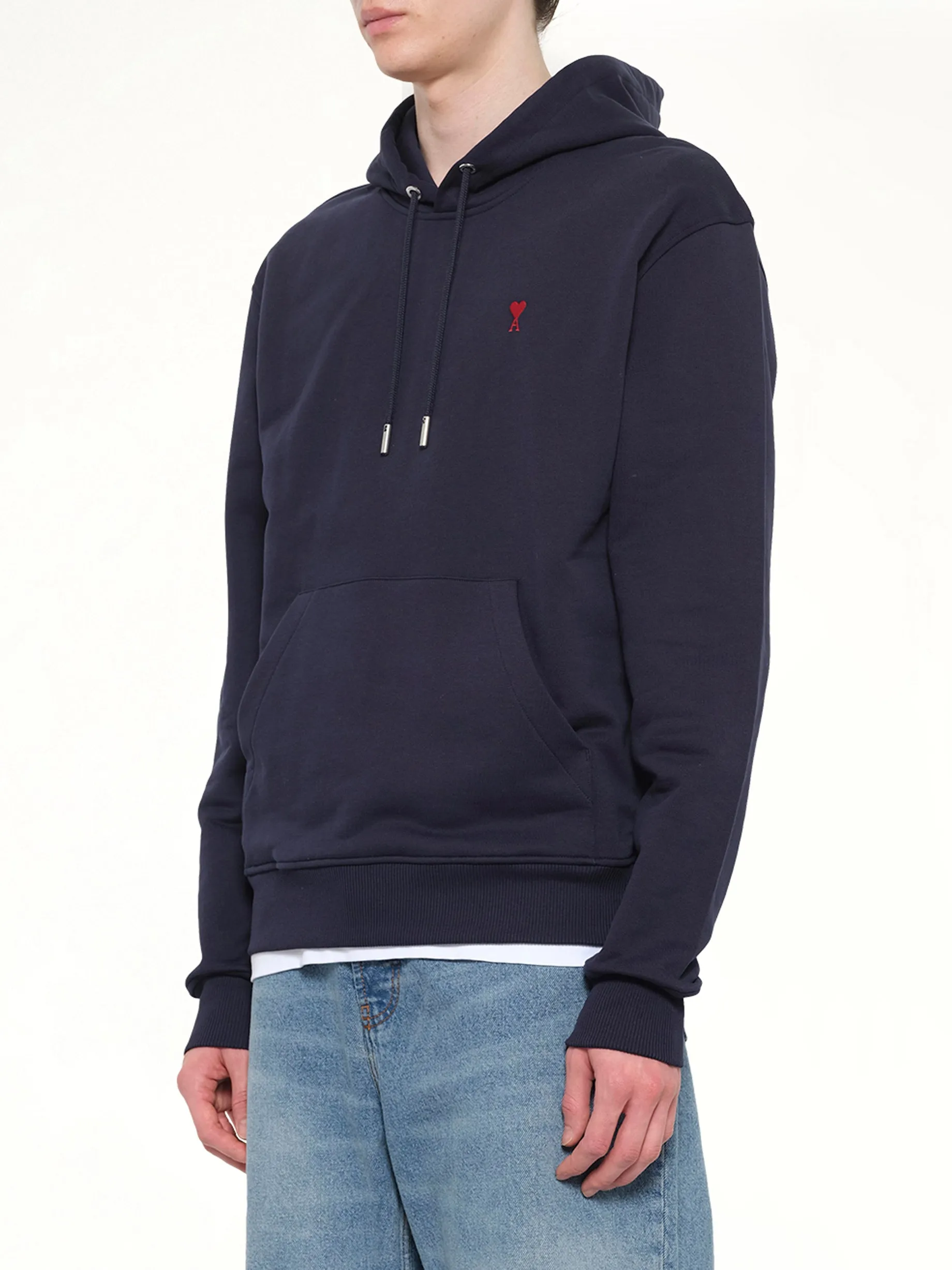 Red Ami De Coeur Hoodie in Navy sold by MARAIS product image thumbnail 3