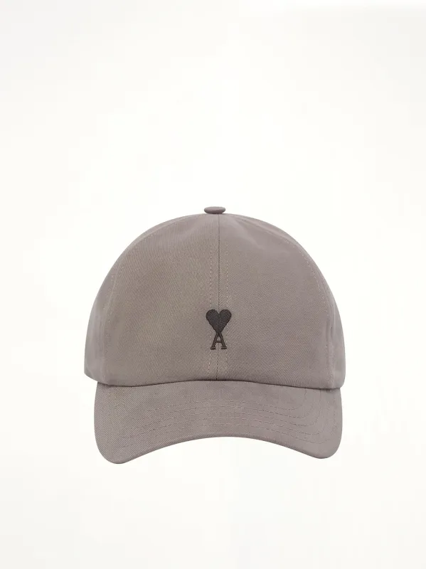 Black Ami De Coeur Embroidery Cap in Carbon made by Ami