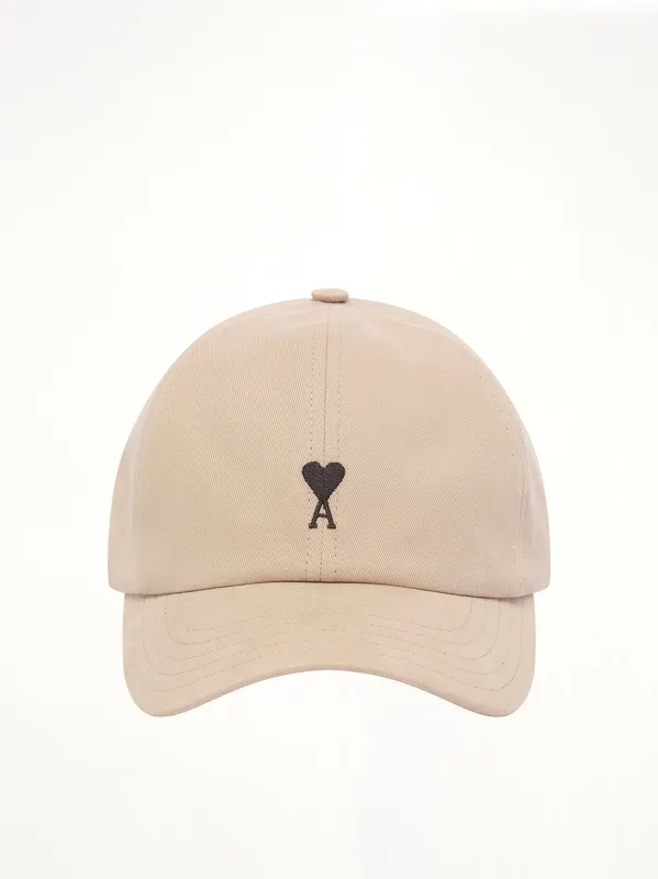 Red Ami De Coeur Embroidery Cap in Beige Taupe sold by MARAIS