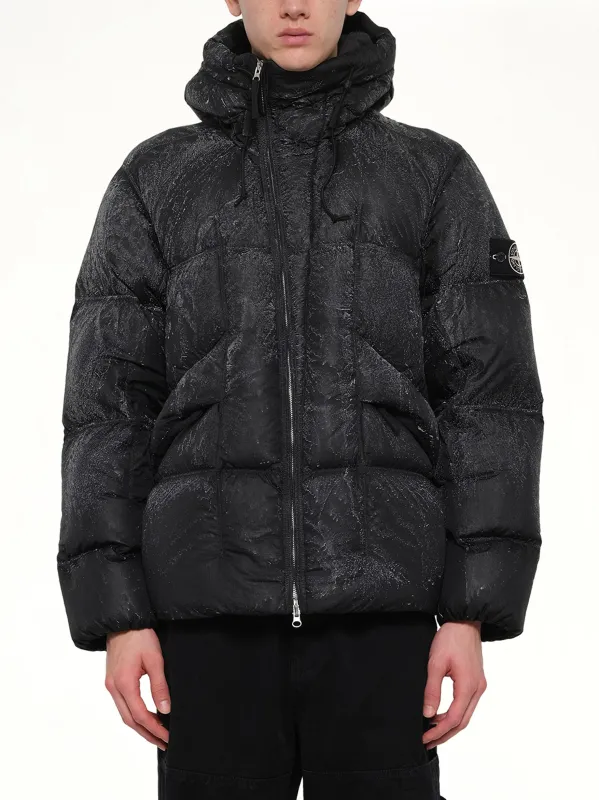 4100062 Hand Sprayed Reflective Puffer in Black sold by MARAIS