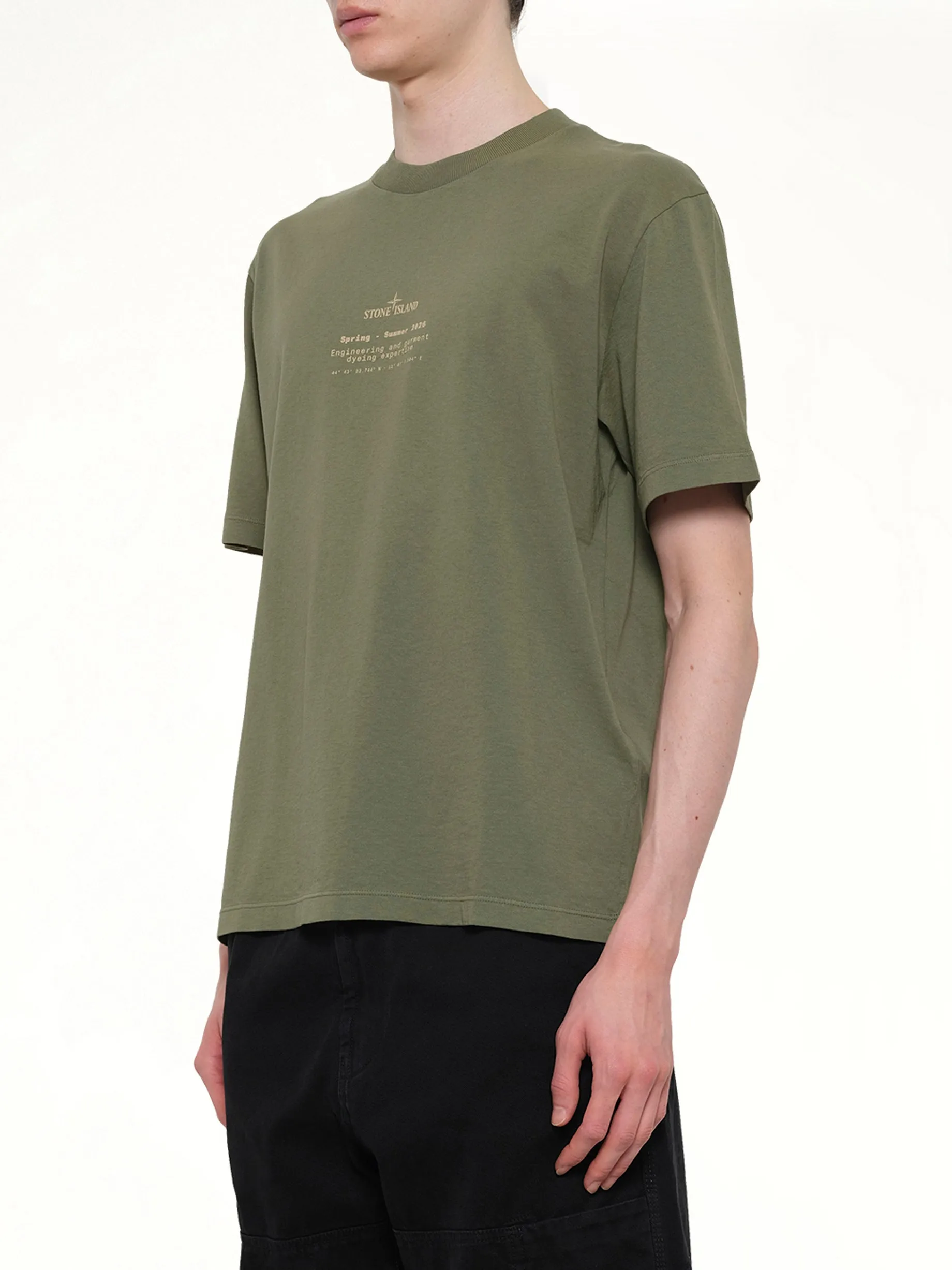 2100001 SS T-Shirt in Military Green sold by MARAIS product image thumbnail 3