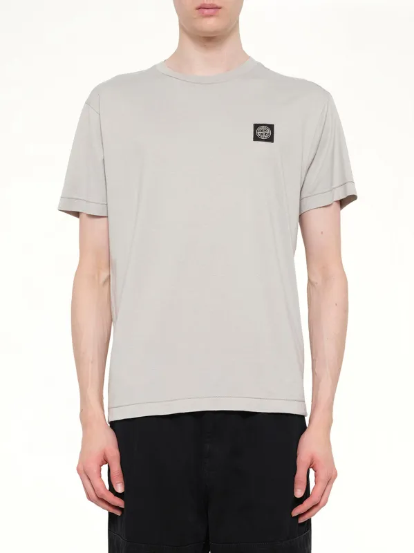 2100027 Logo Patch T-Shirt in Pearl Grey sold by MARAIS