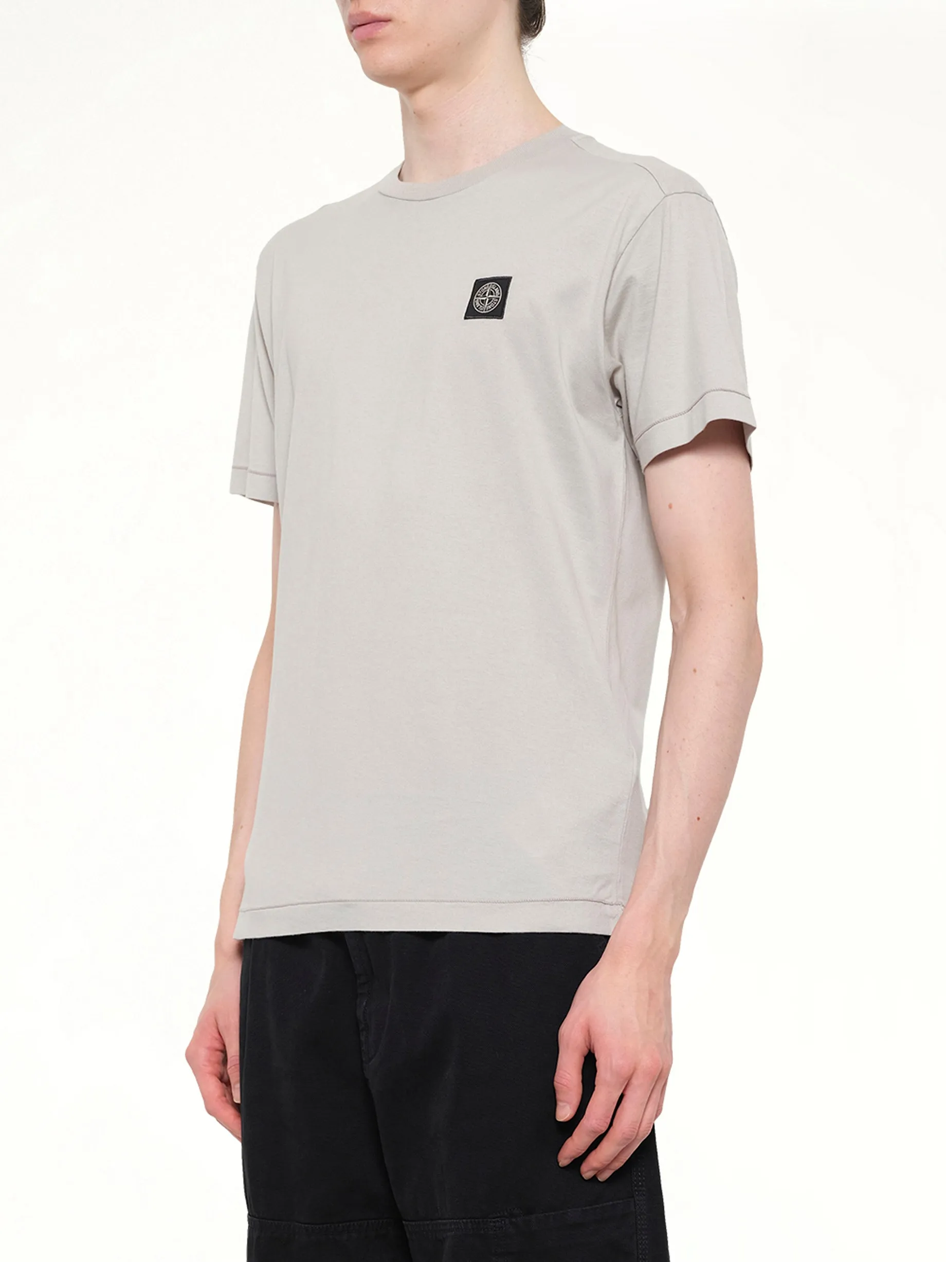 2100027 Logo Patch T-Shirt in Pearl Grey sold by MARAIS product image thumbnail 3