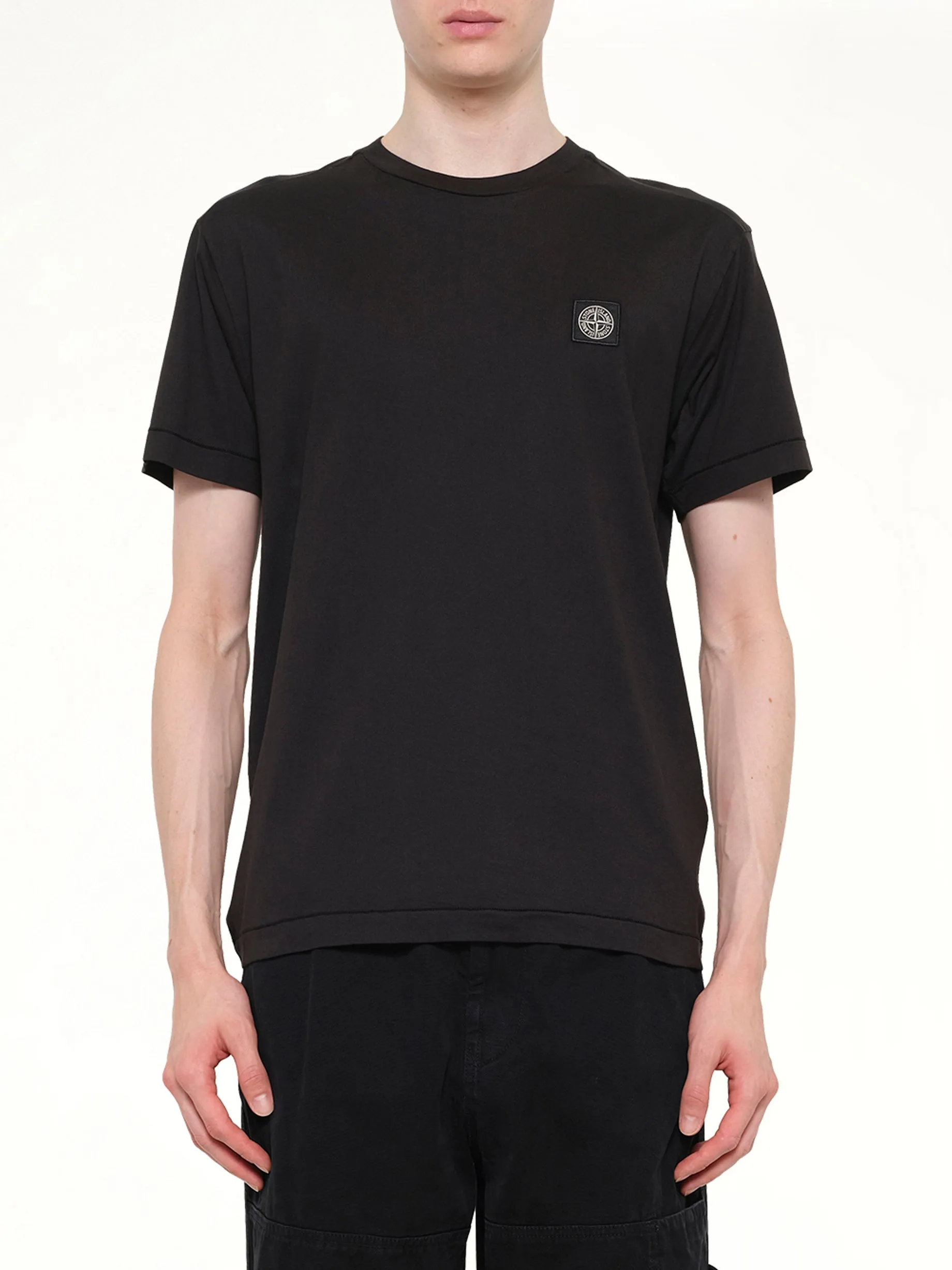 2100027 Logo Patch T-Shirt in Black sold by MARAIS