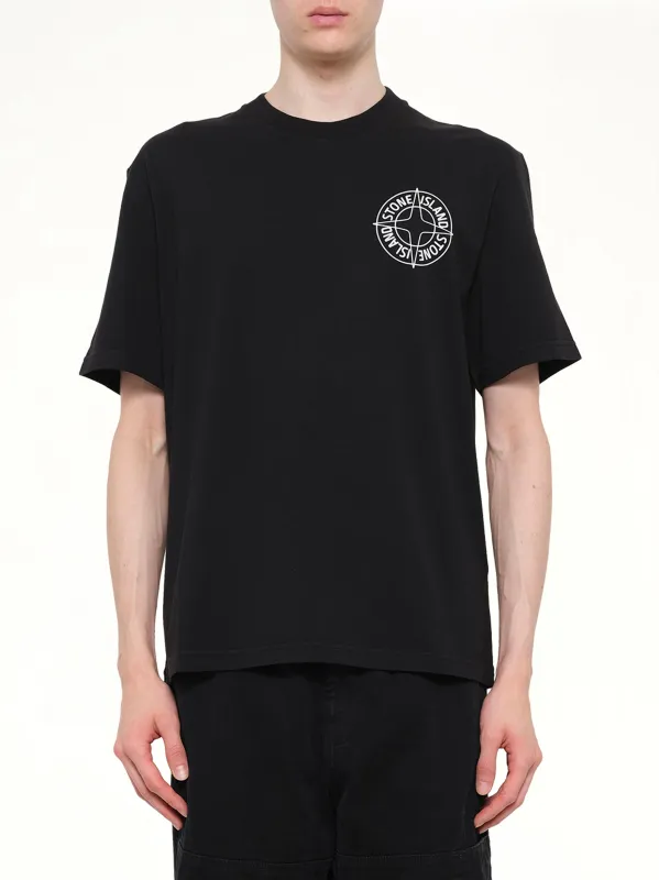 2100001 Chest Logo T-Shirt in Black sold by MARAIS