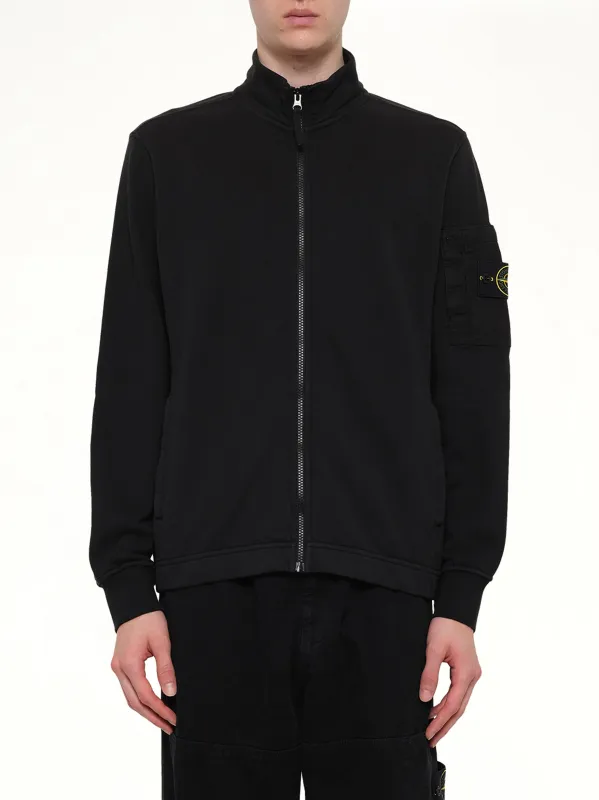 6100018 Zip Up Cardigan in Black sold by MARAIS