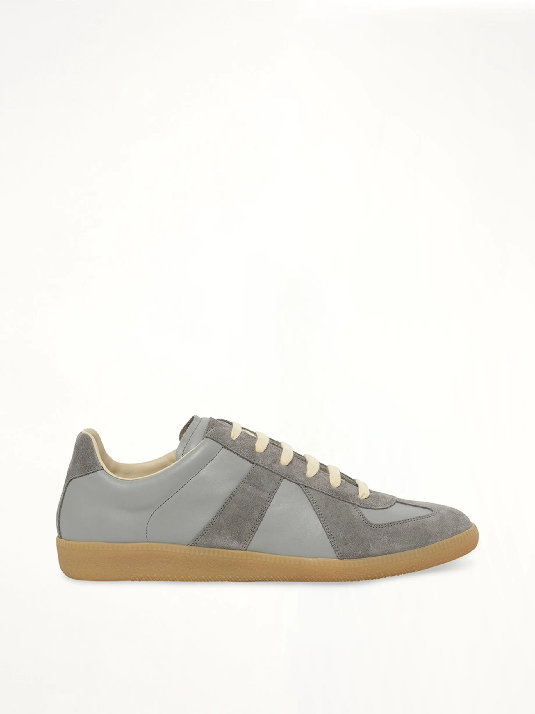 Replica Leather Sneaker in Ghost Grey sold by MARAIS