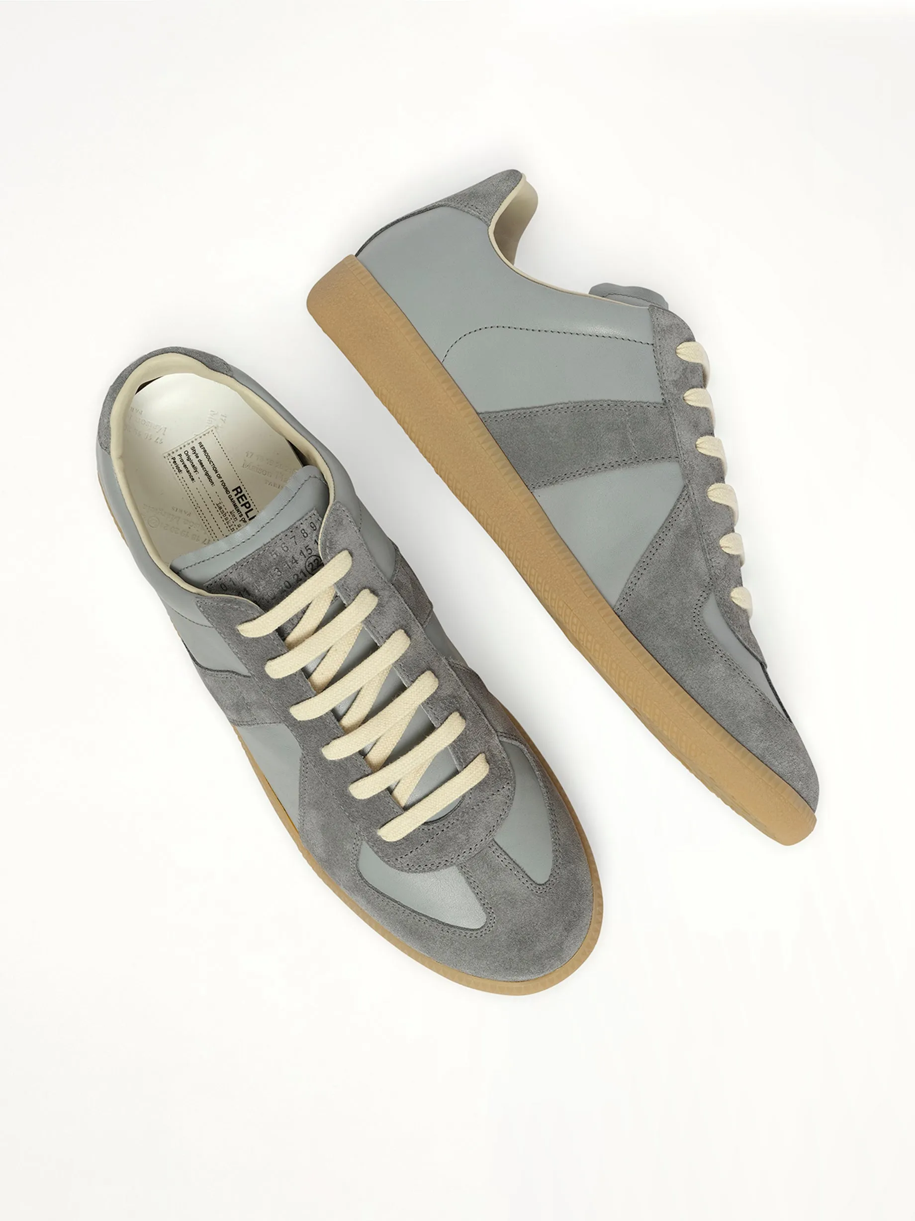 Replica Leather Sneaker in Ghost Grey sold by MARAIS product image thumbnail 4
