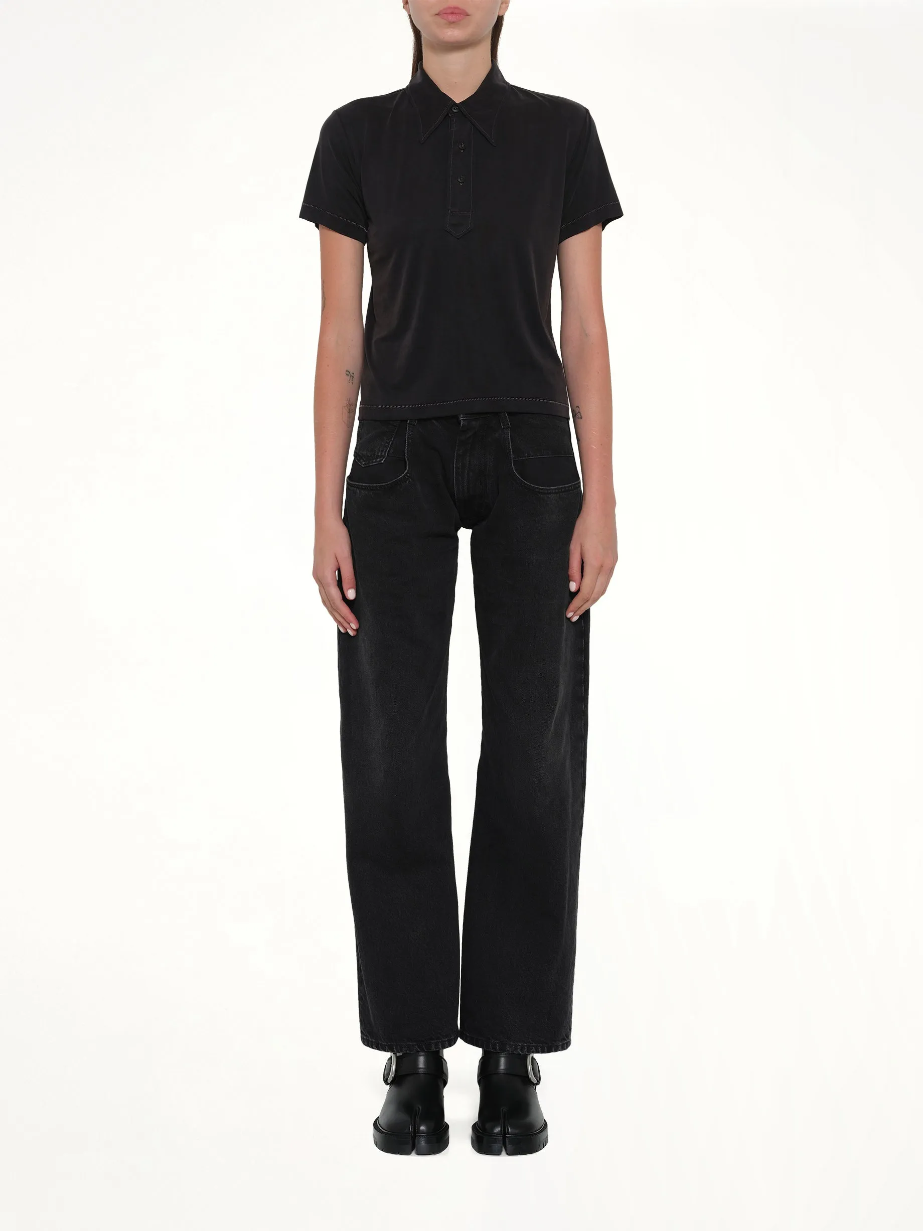 Polo Shirt in Black sold by MARAIS product image thumbnail 5