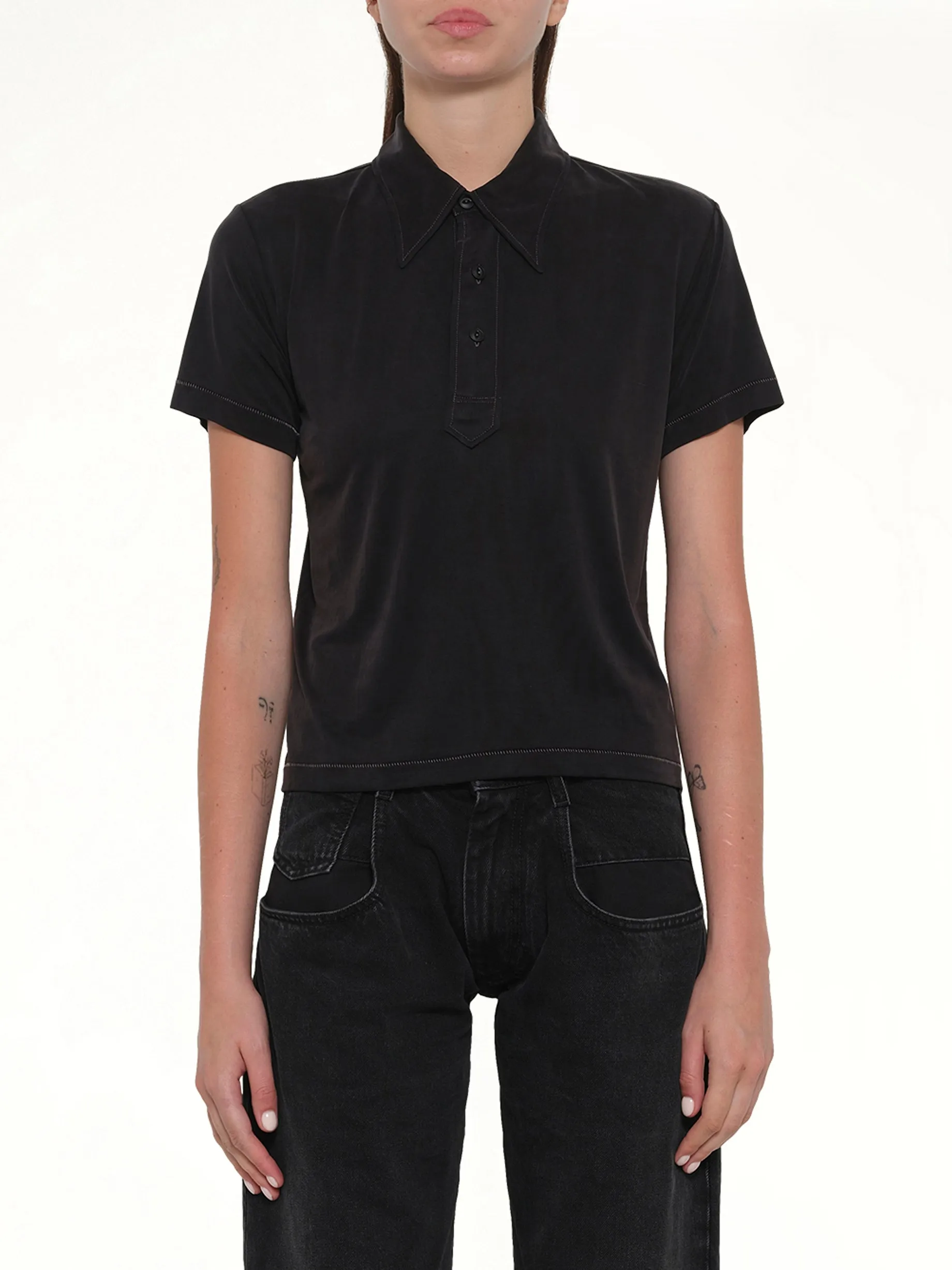 Polo Shirt in Black sold by MARAIS