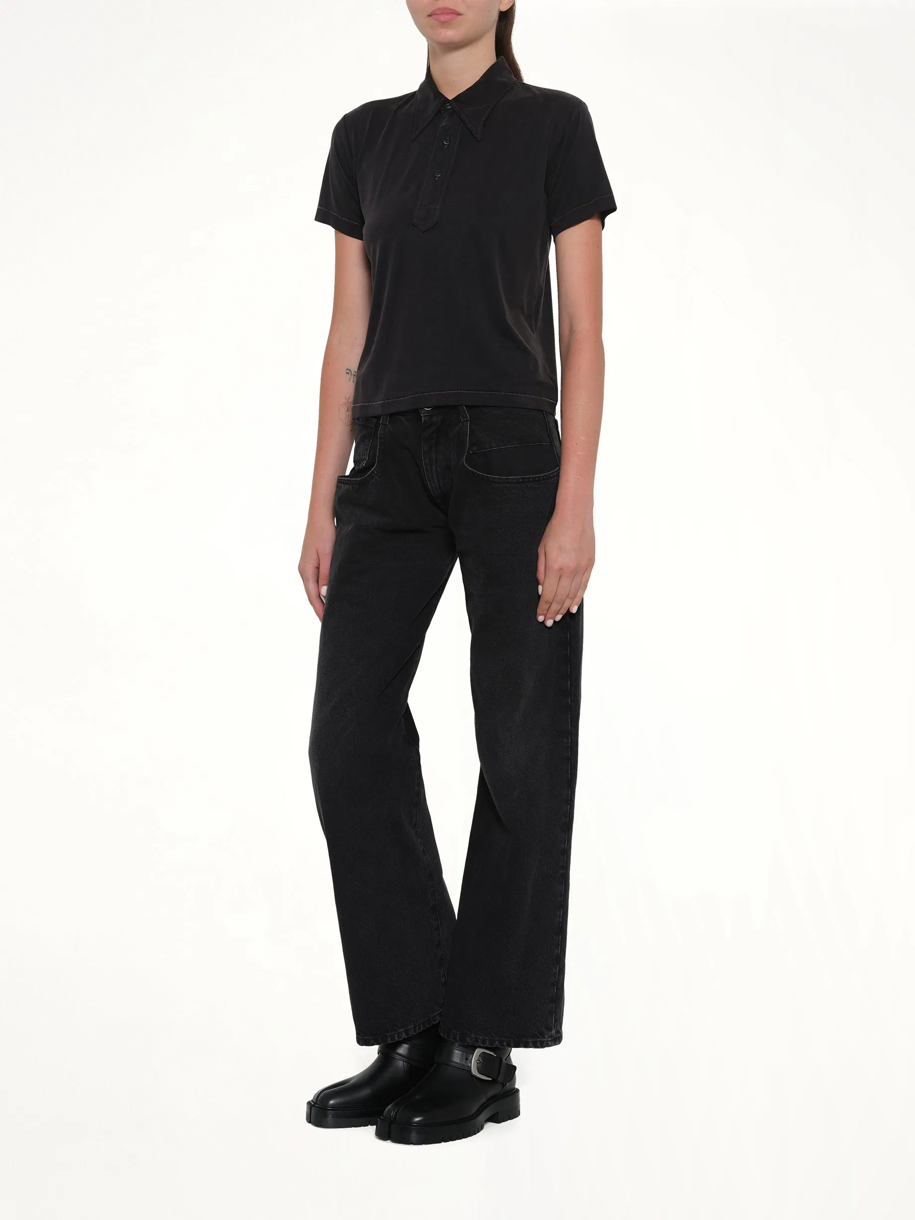 Polo Shirt in Black sold by MARAIS product image thumbnail 4