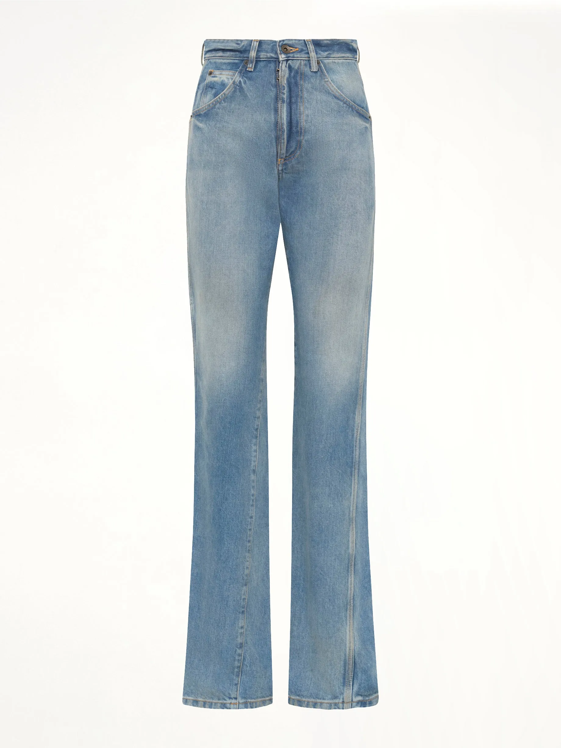 Straight 5 Pocket Jeans in Light Blue Indigo sold by MARAIS product image thumbnail 2