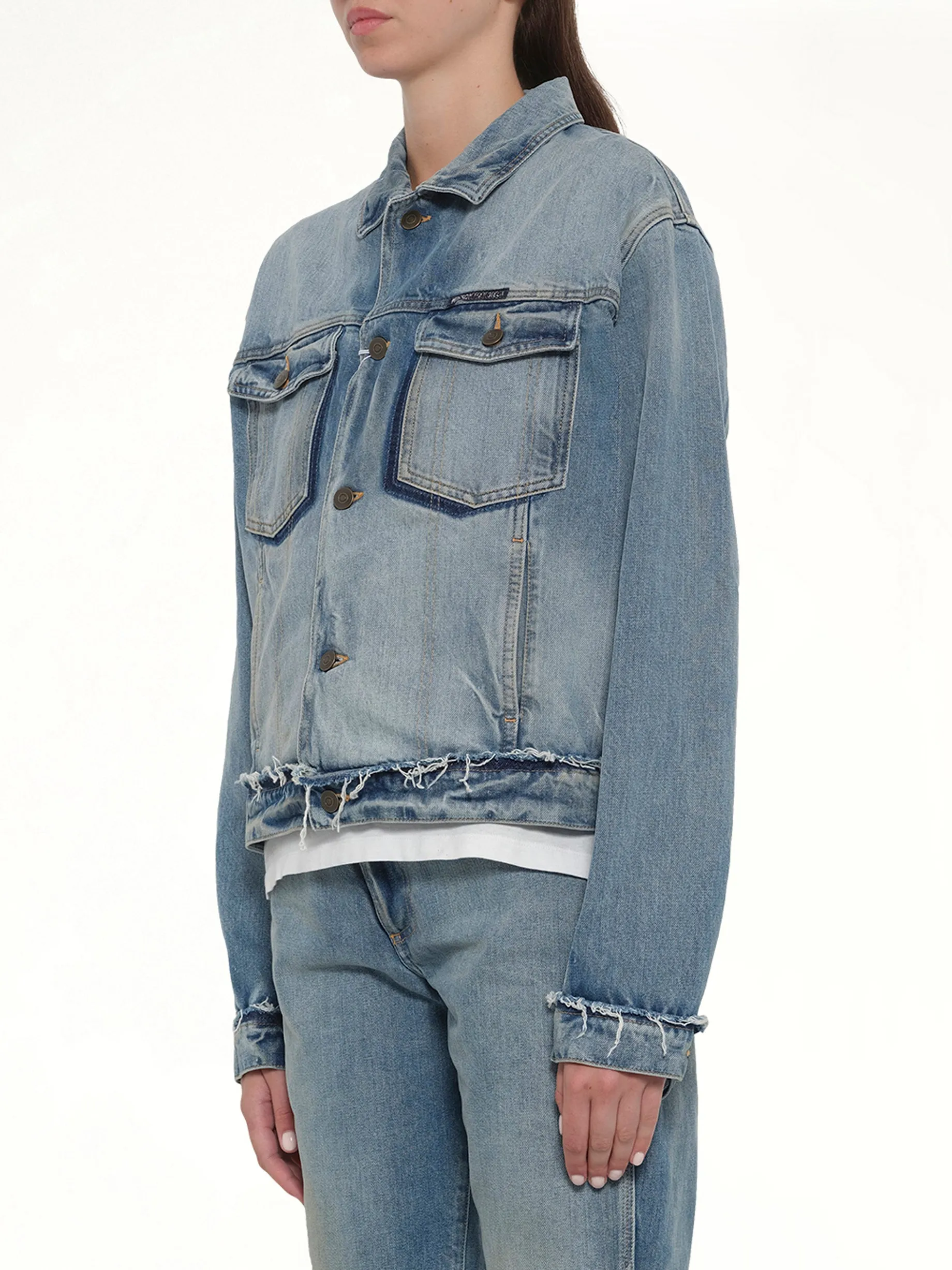 Denim Jacket in Light Blue Indigo sold by MARAIS product image thumbnail 3
