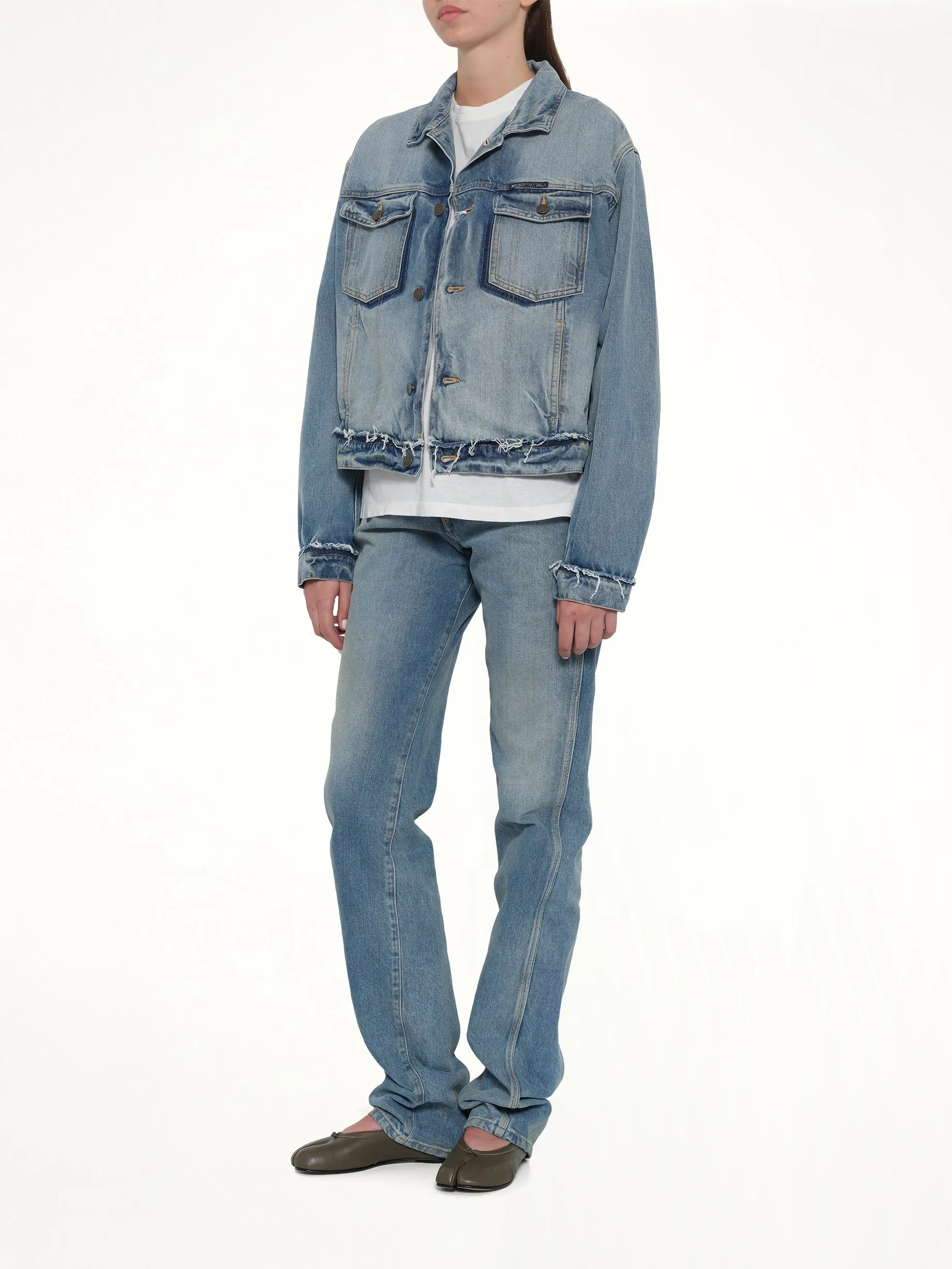 Denim Jacket in Light Blue Indigo sold by MARAIS product image thumbnail 4