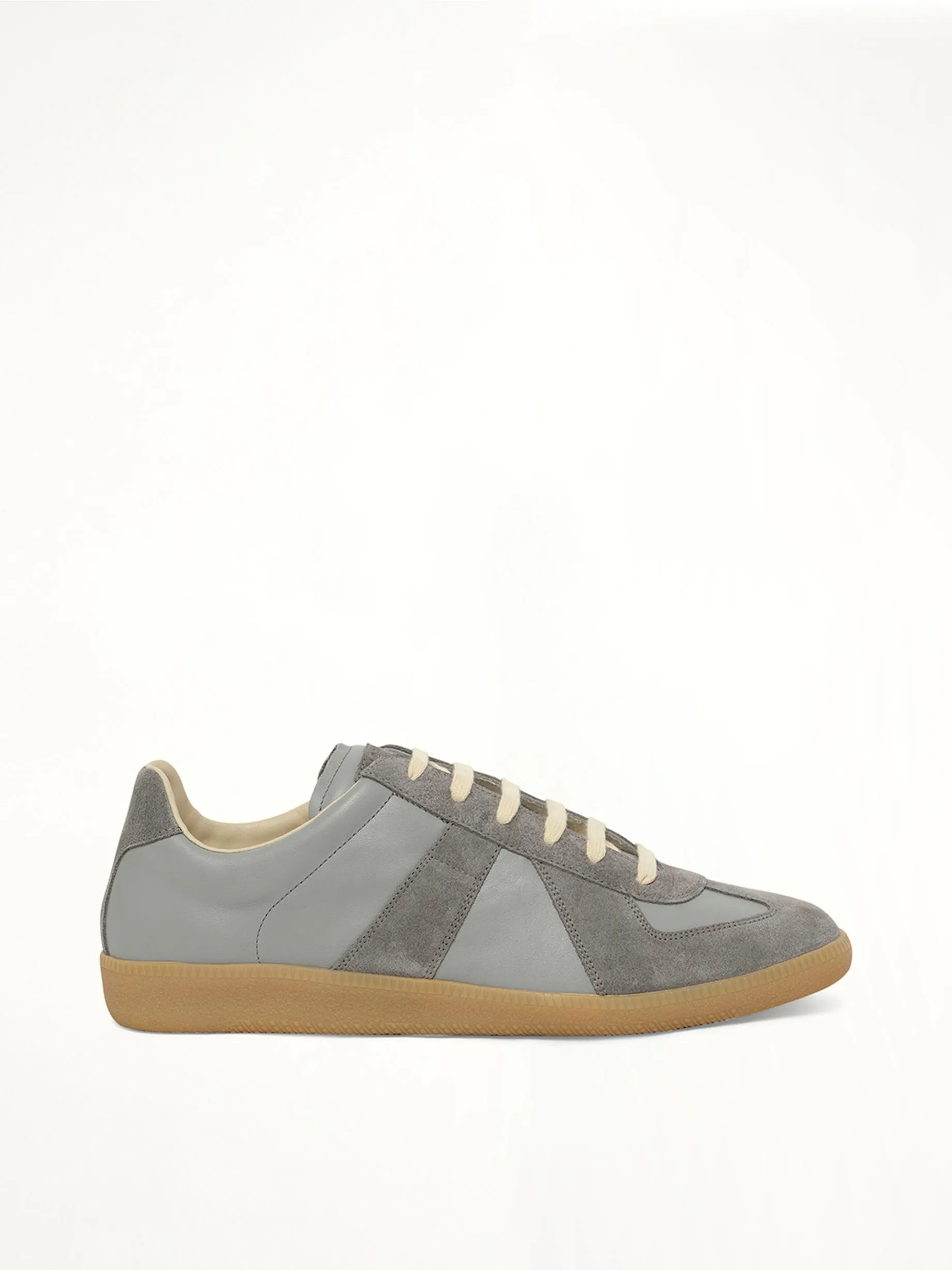 Replica Leather Sneaker in Ghost Gray sold by MARAIS