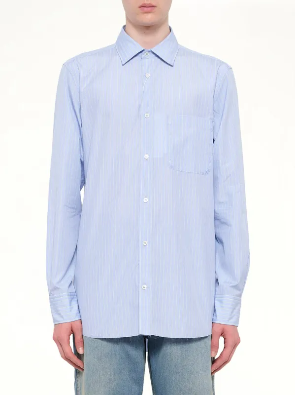 Stripe Long Sleeve Shirt in Blue made by Maison Margiela