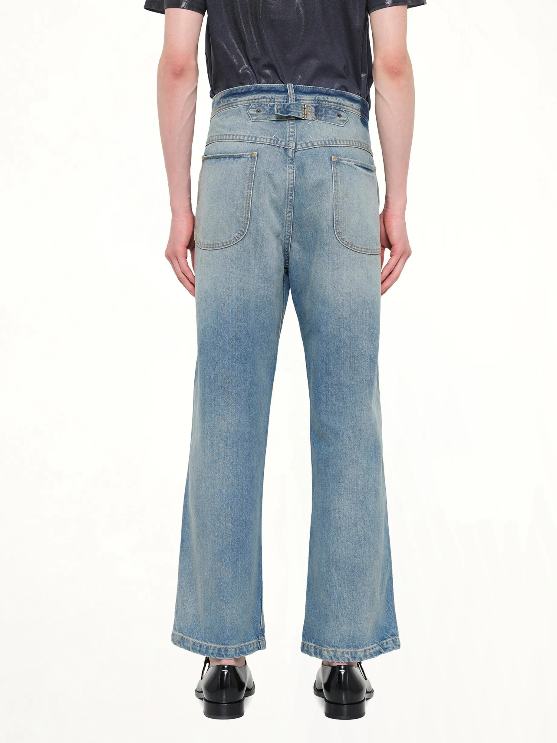 Cropped Denim Jeans in Washed Blue sold by MARAIS product image thumbnail 5