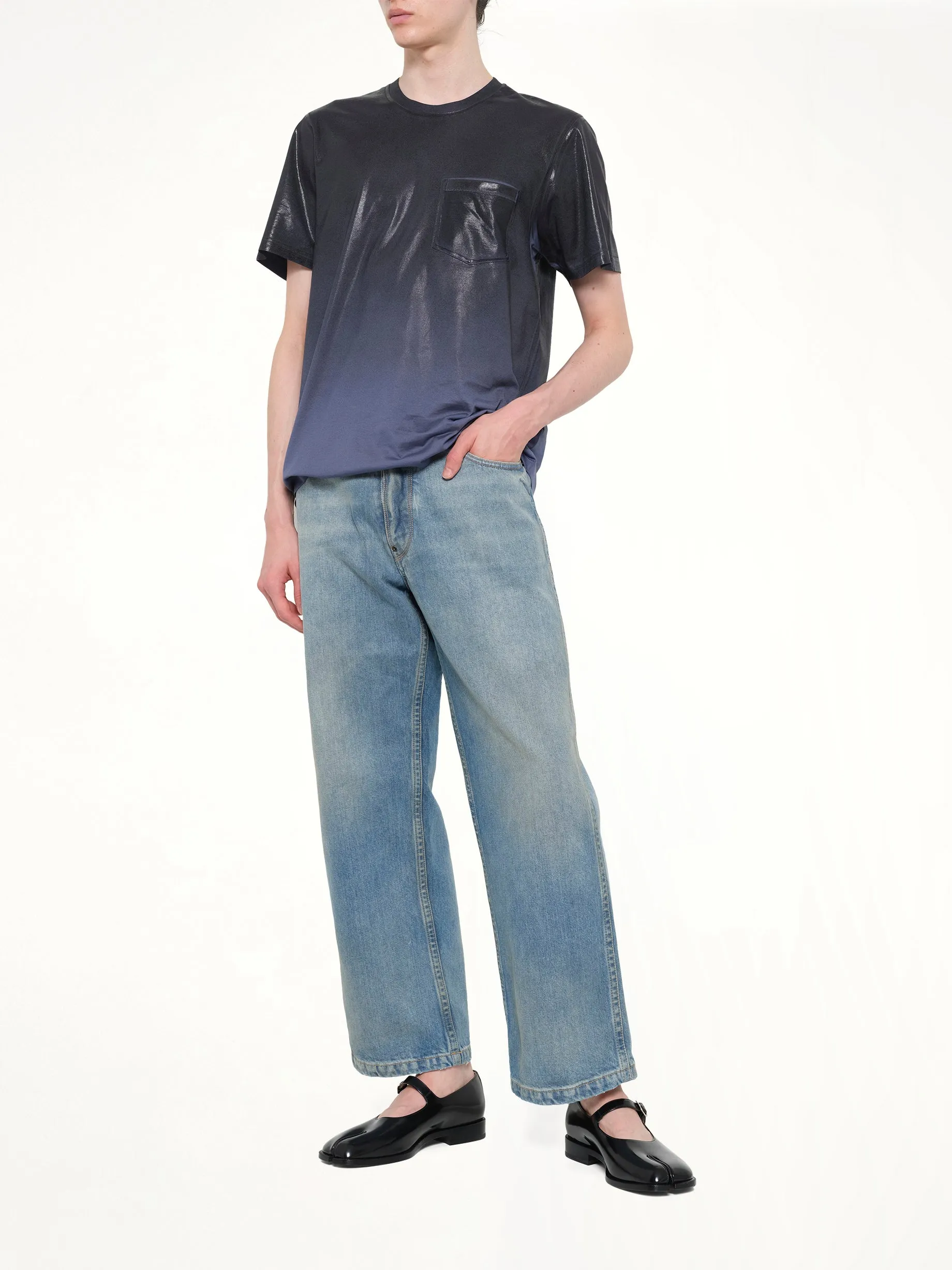 Cropped Denim Jeans in Washed Blue sold by MARAIS product image thumbnail 4