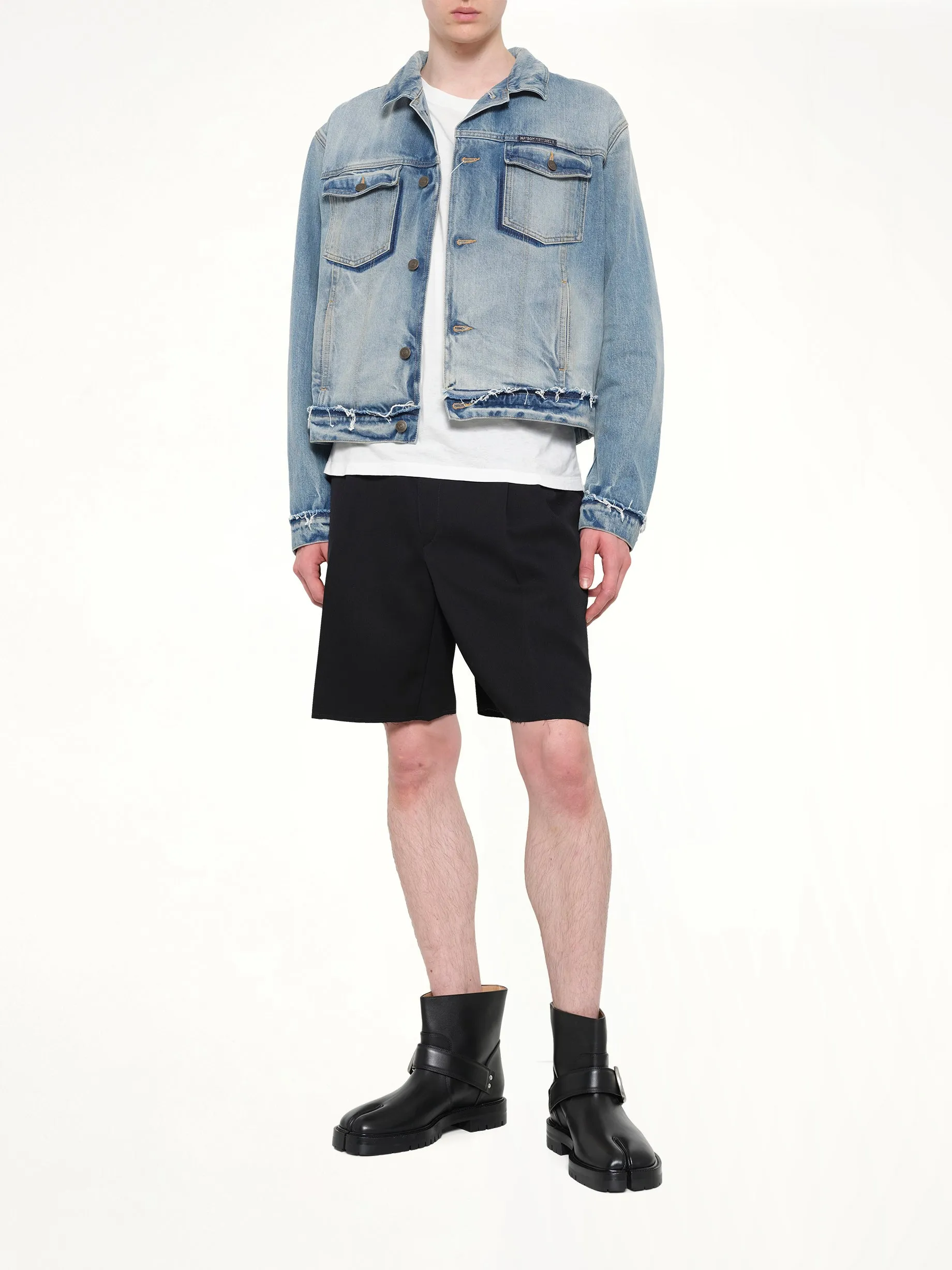 Washed Denim Jacket in Blue sold by MARAIS product image thumbnail 4