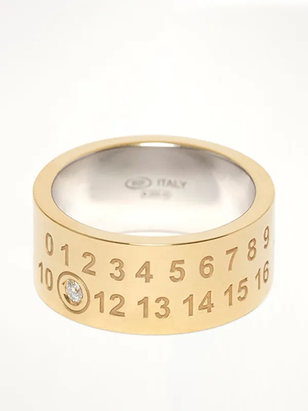 Lab-Grown Diamond Number Ring 10mm in Gold Coated Silver sold by MARAIS