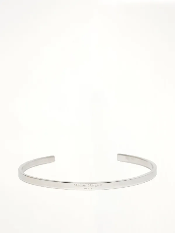 Logo Reference Cuff 4mm in Silver made by Maison Margiela