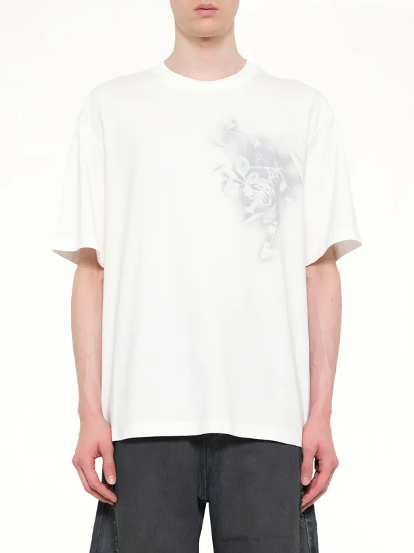 Spray Painted Plants Dye T-Shirt in White made by MARAIS