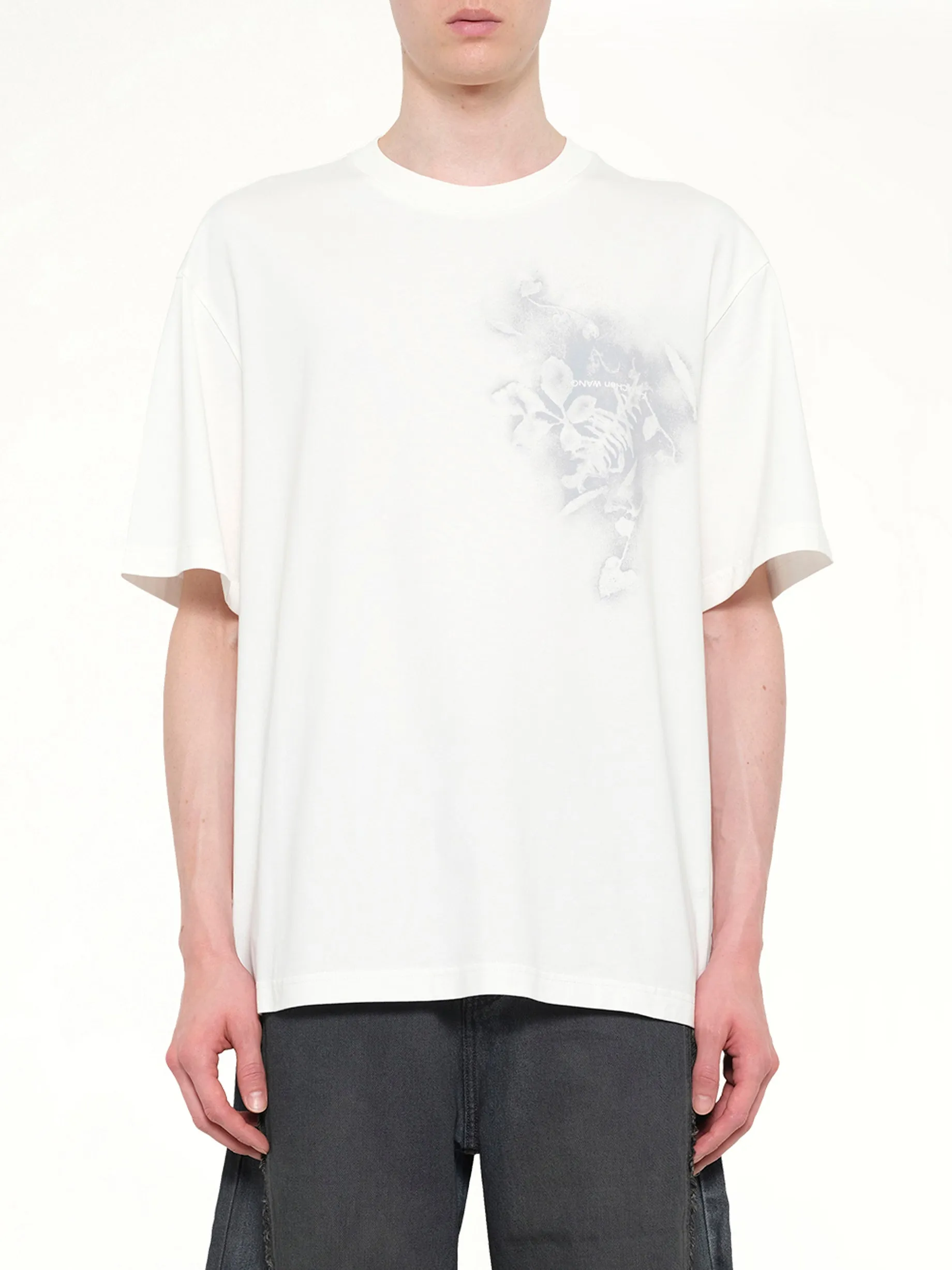 Spray Painted Plants Dye T-Shirt in White sold by MARAIS