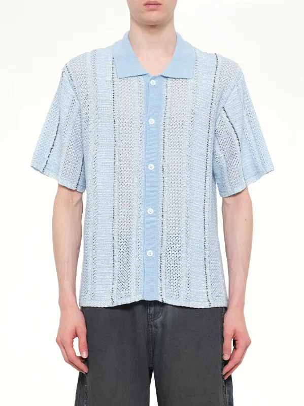Knited Shirt in Blue Check made by Feng Chen Wang