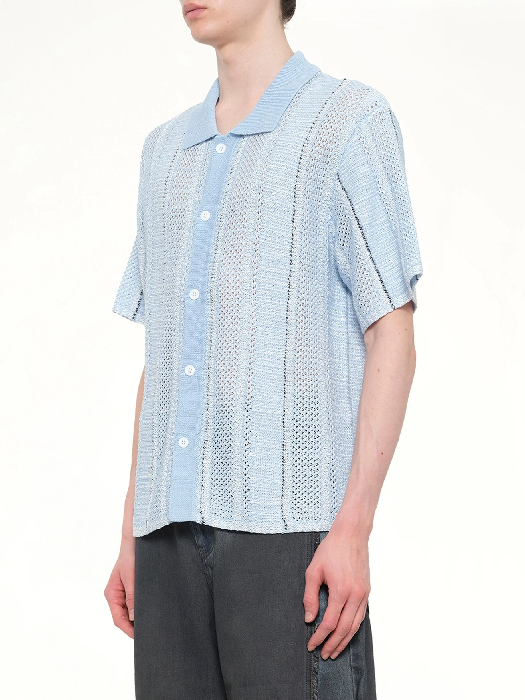 Knited Shirt in Blue Check sold by MARAIS product image thumbnail 3