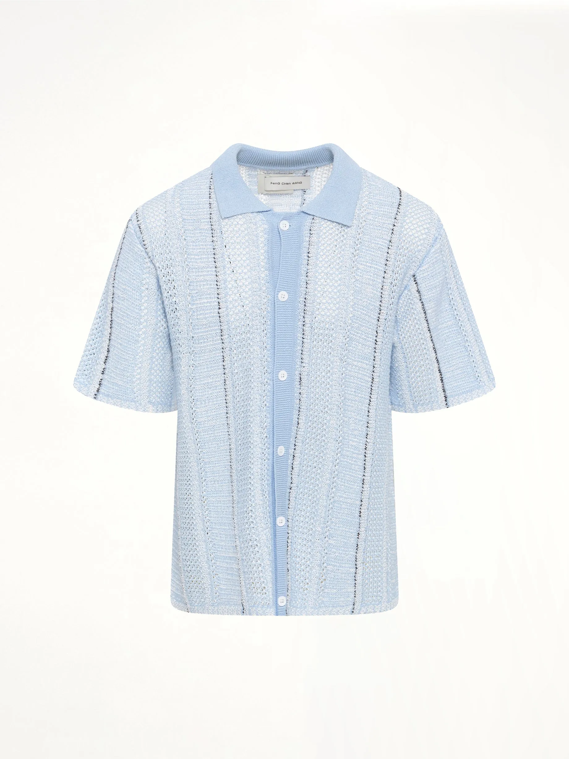 Knited Shirt in Blue Check sold by MARAIS product image thumbnail 2