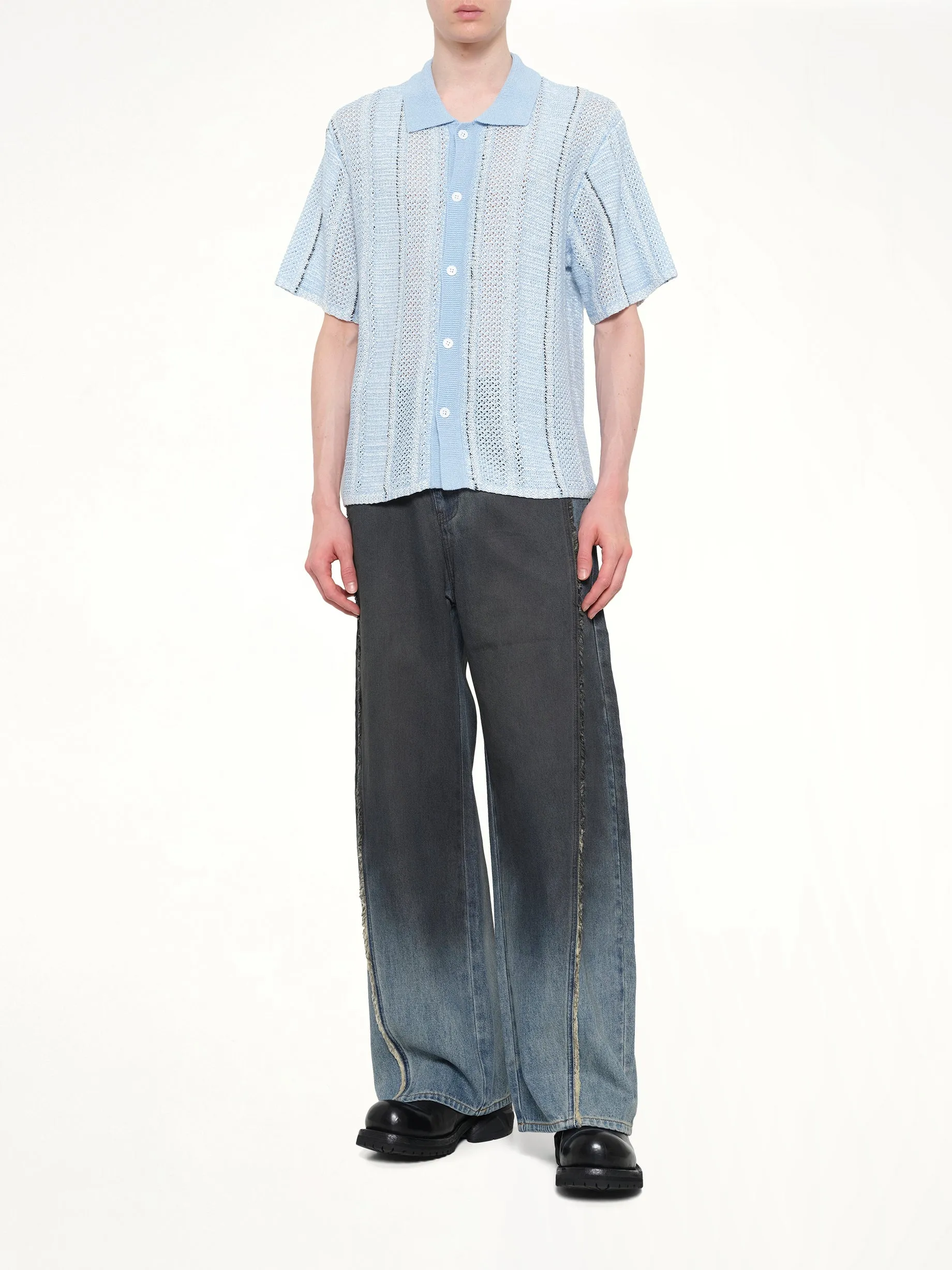 Knited Shirt in Blue Check sold by MARAIS product image thumbnail 4