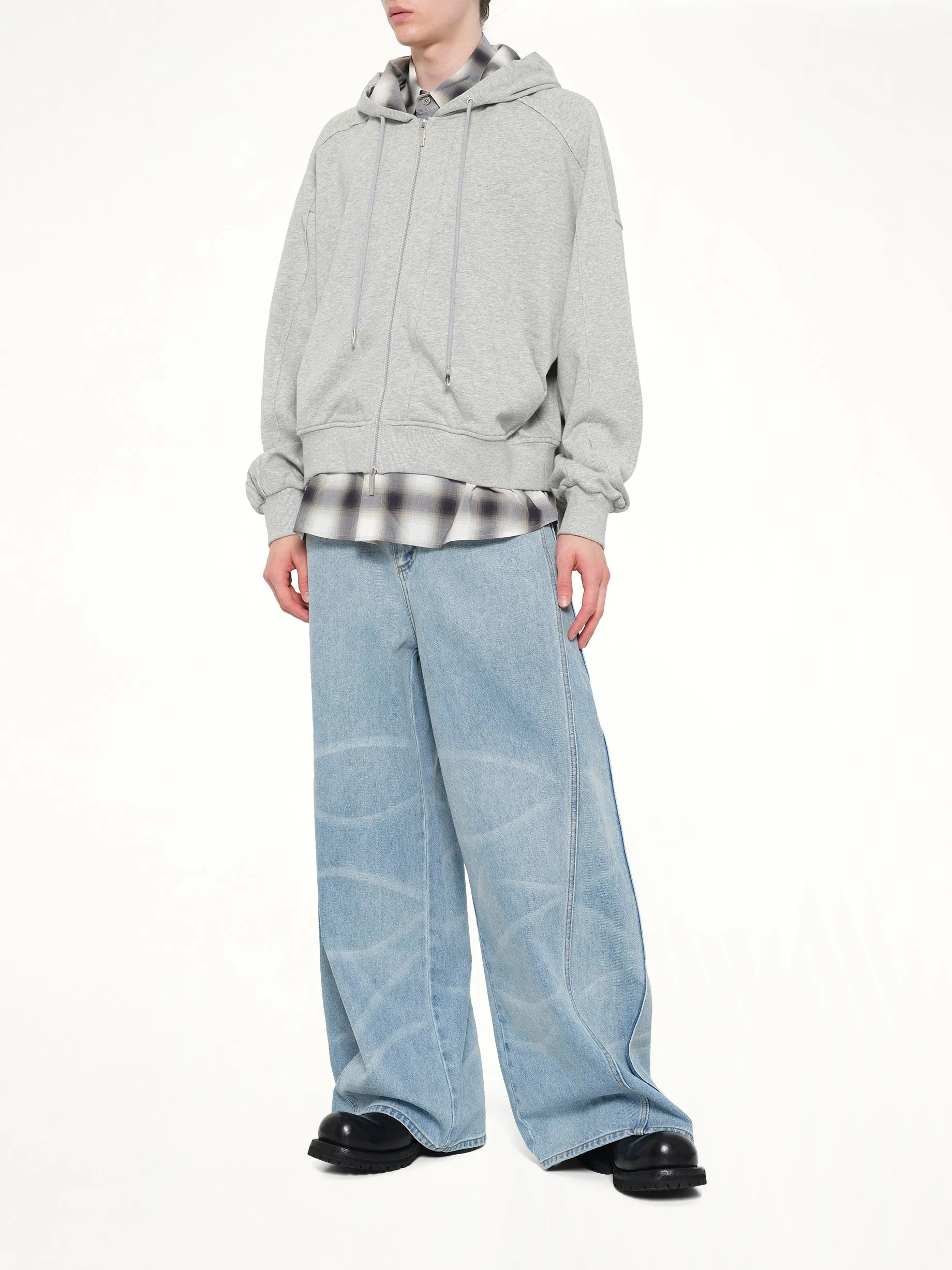 Wide Leg Denim Trousers in Blue sold by MARAIS product image thumbnail 4