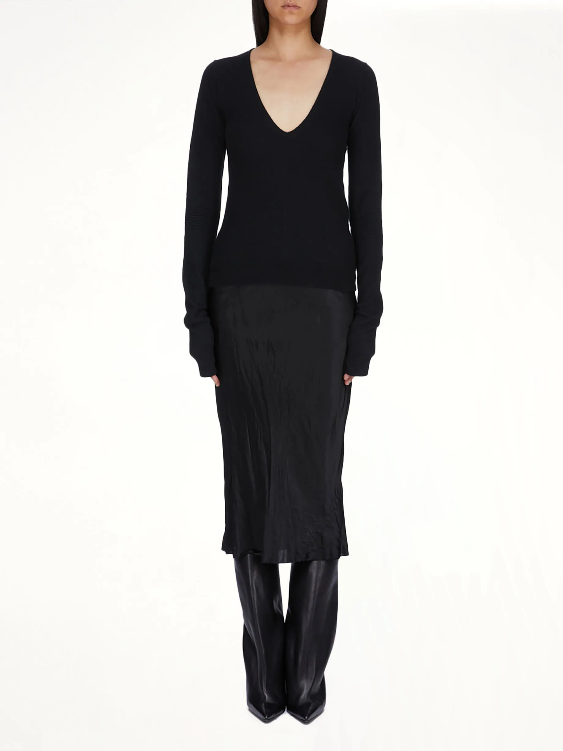 Knee Bias Skirt in Black sold by MARAIS product image thumbnail 4