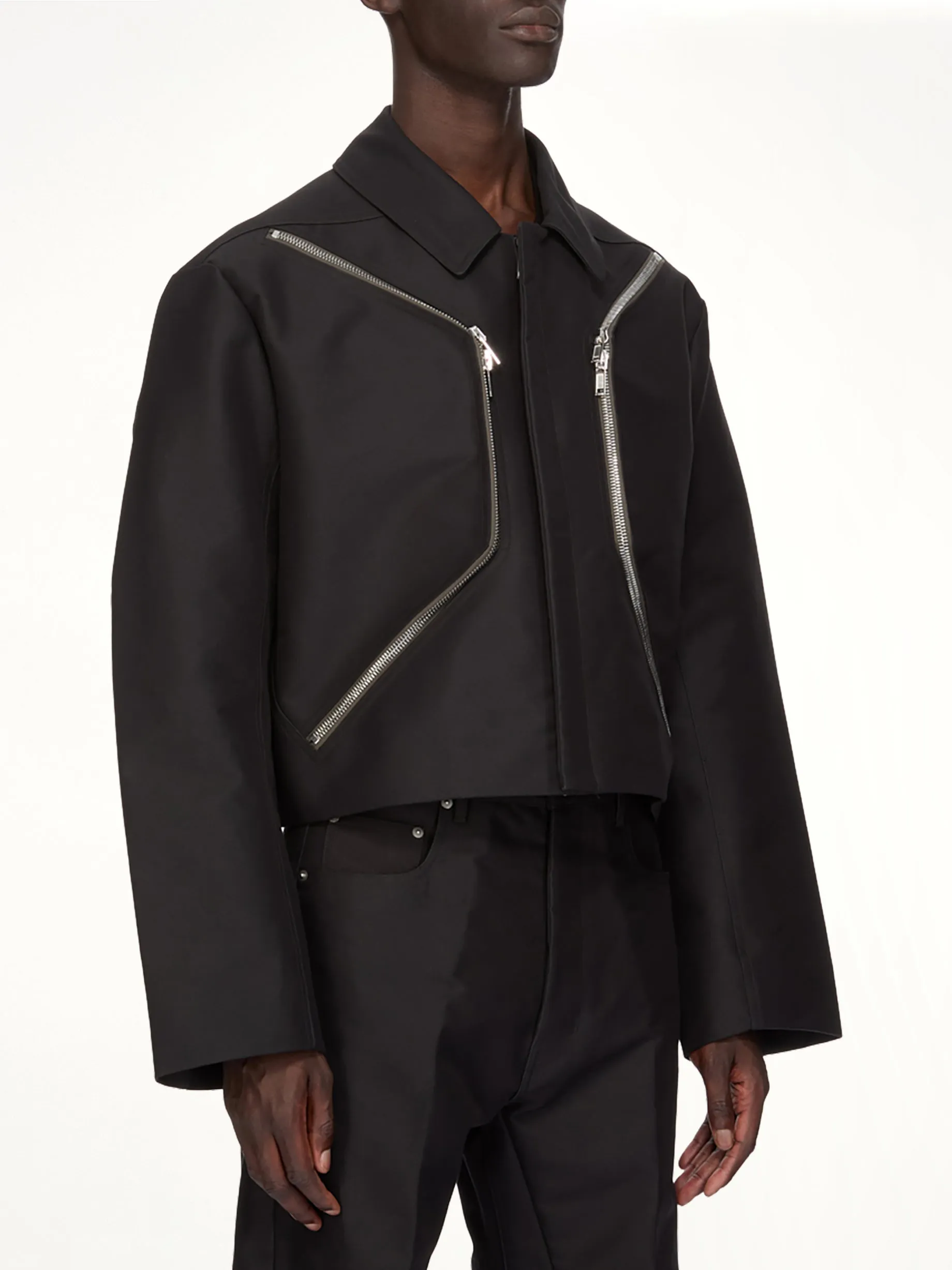 Woven Heizer Mac Jacket in Black sold by MARAIS product image thumbnail 2