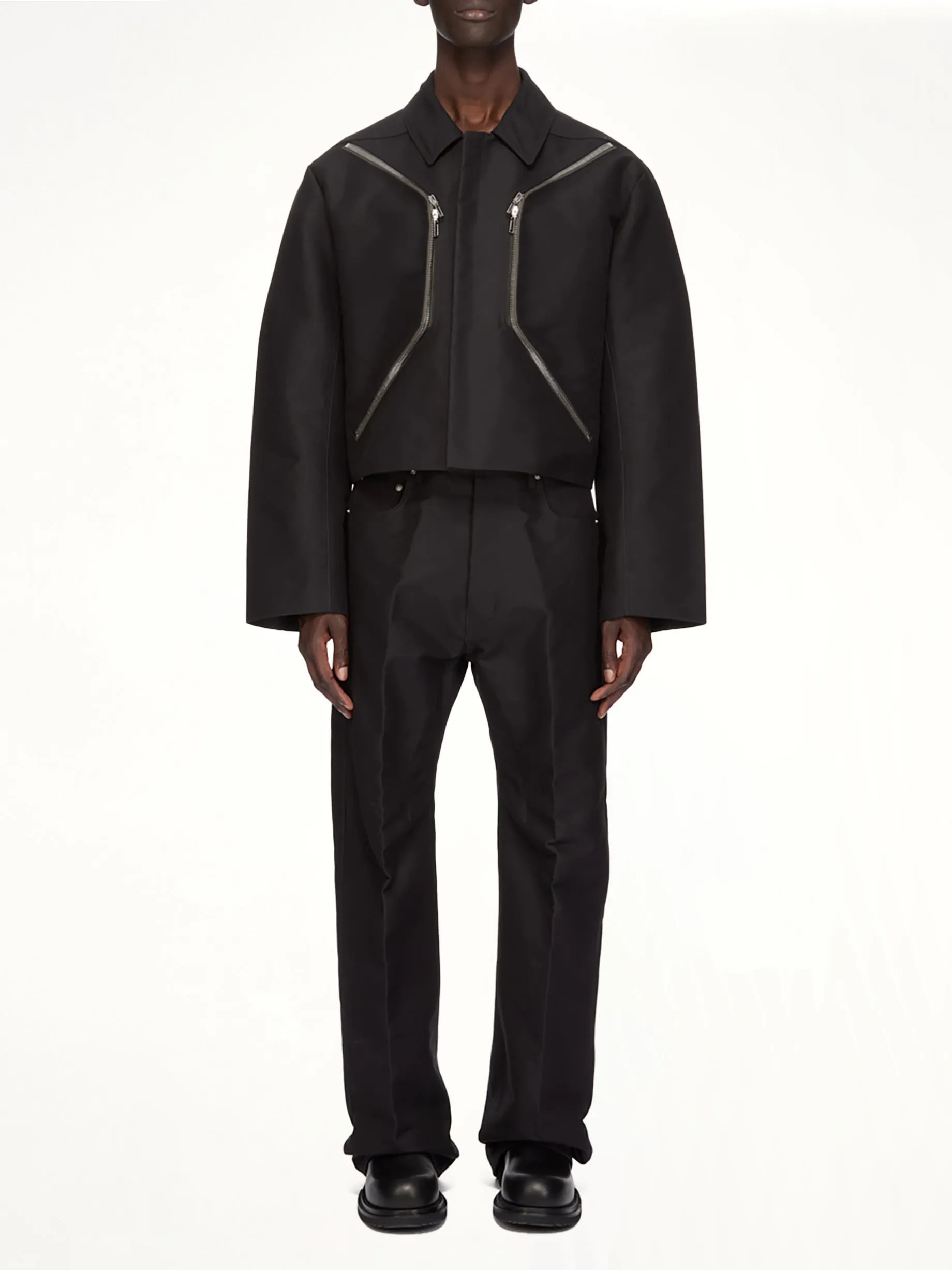 Woven Heizer Mac Jacket in Black sold by MARAIS product image thumbnail 4