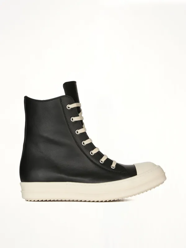 Sneaks in Black/Milk made by Rick Owens