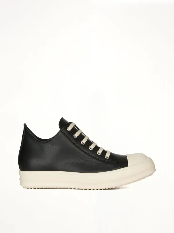Low Sneaks in Black/Milk made by Rick Owens