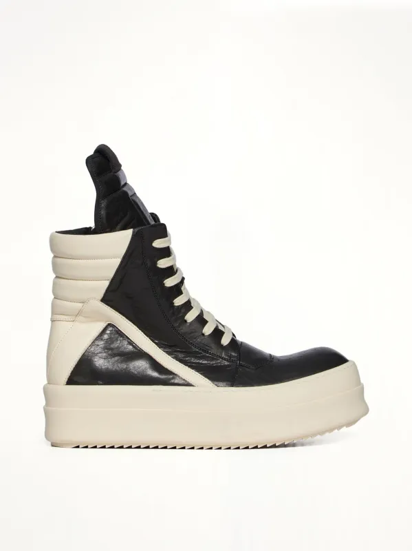 Mega Bumper Geobasket in Black/Milk made by Rick Owens