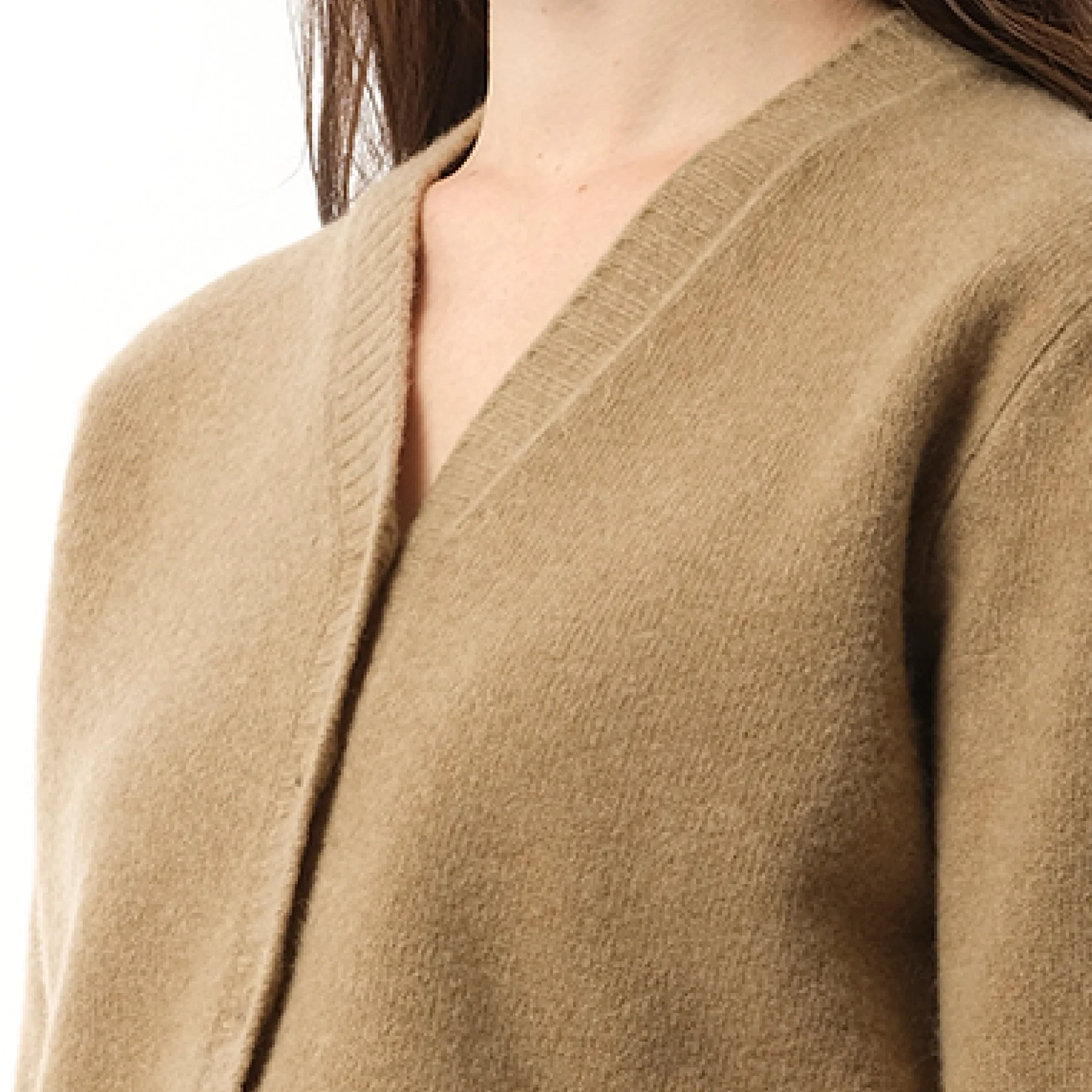Lambswool Knit Cardigan in Beige sold by MARAIS product image thumbnail 3