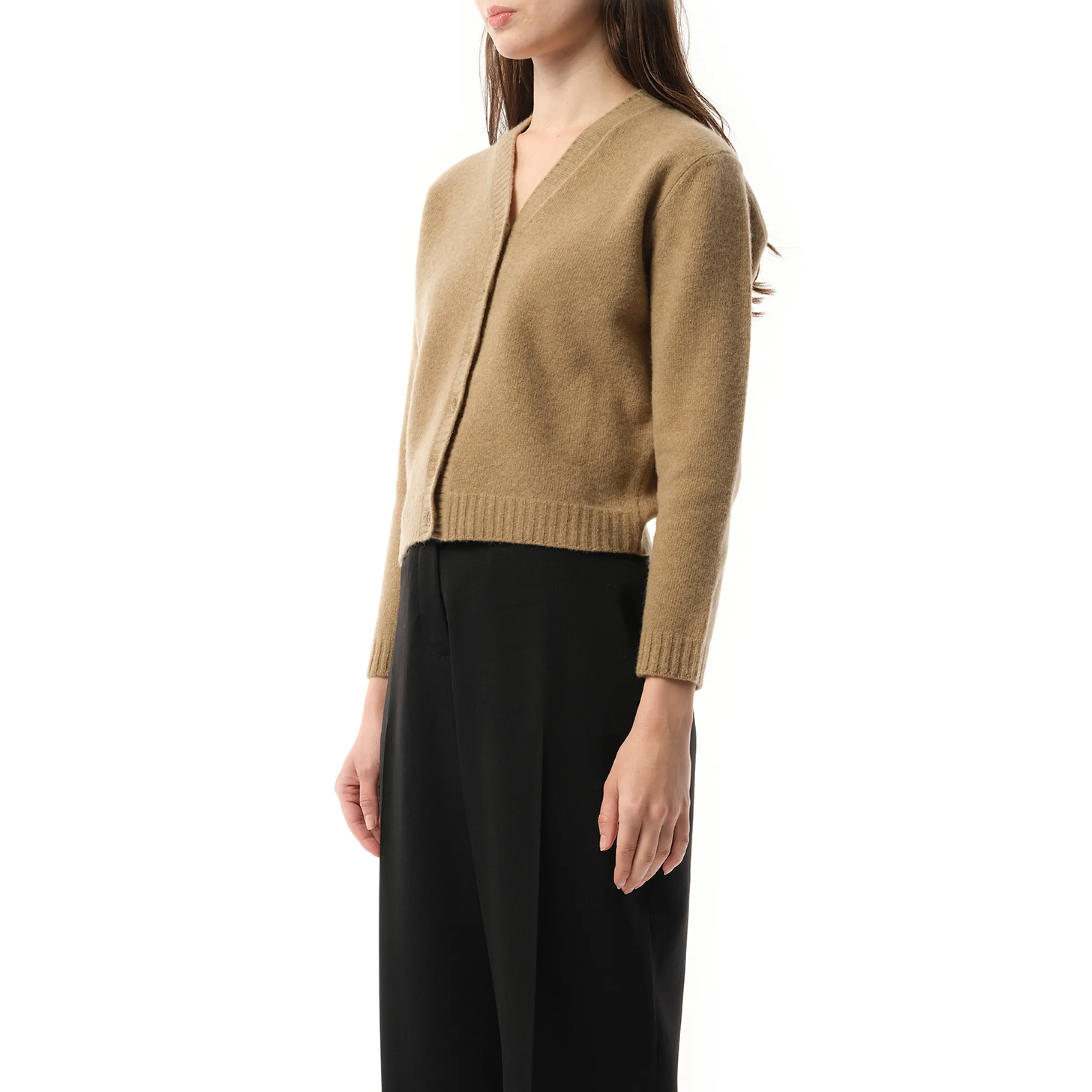 Lambswool Knit Cardigan in Beige sold by MARAIS product image thumbnail 5