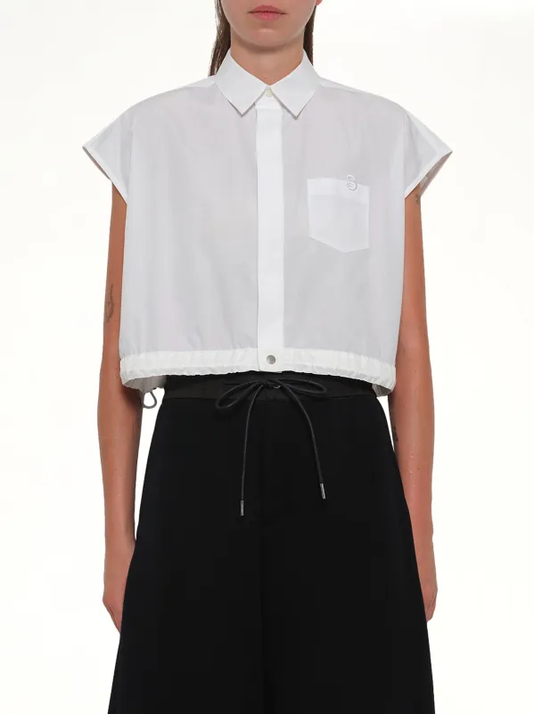 S Cotton Poplin Shirt in Off White sold by MARAIS