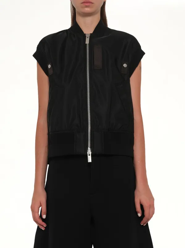 Nylon Twill Vest in Black made by Sacai