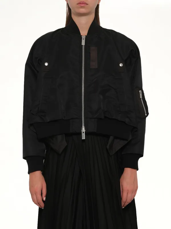 Nylon Twill Blouson in Black sold by MARAIS