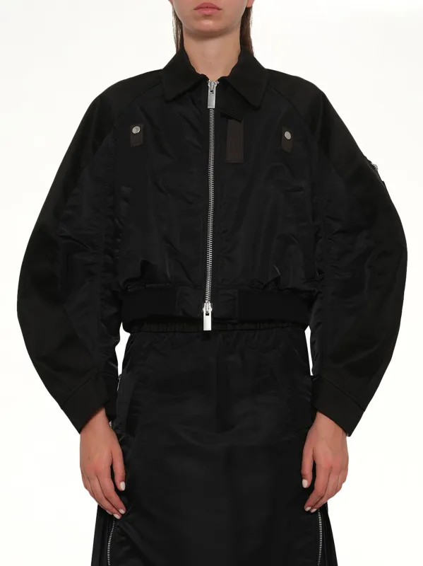 Cotton Chino x Nylon Twill Blouson in Black sold by MARAIS