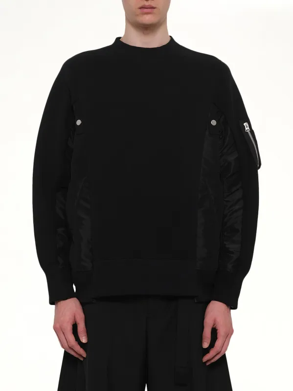 Sponge Sweat x Nylon Twill Pullover in Black sold by MARAIS