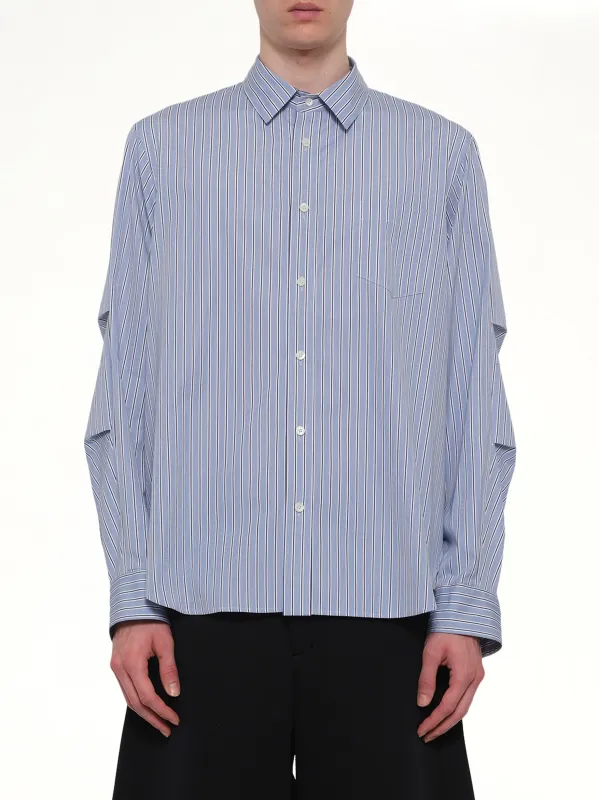 Poplin Shirt in Light Blue Stripe made by Sacai