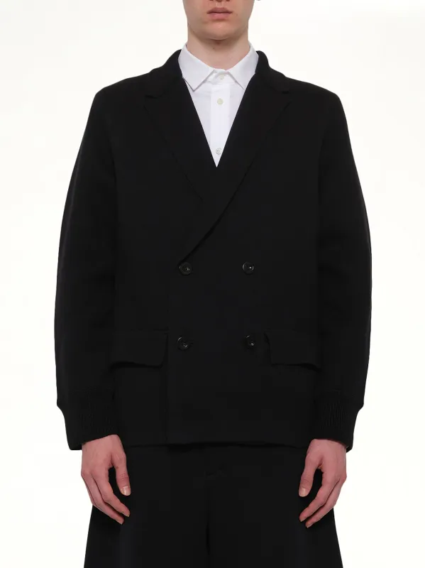 Cotton Cashmere Knit Jacket in Black made by MARAIS