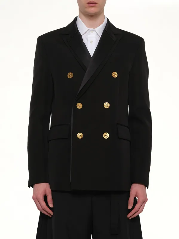 Double-Faced Silk Cotton Jacket in Black made by Sacai