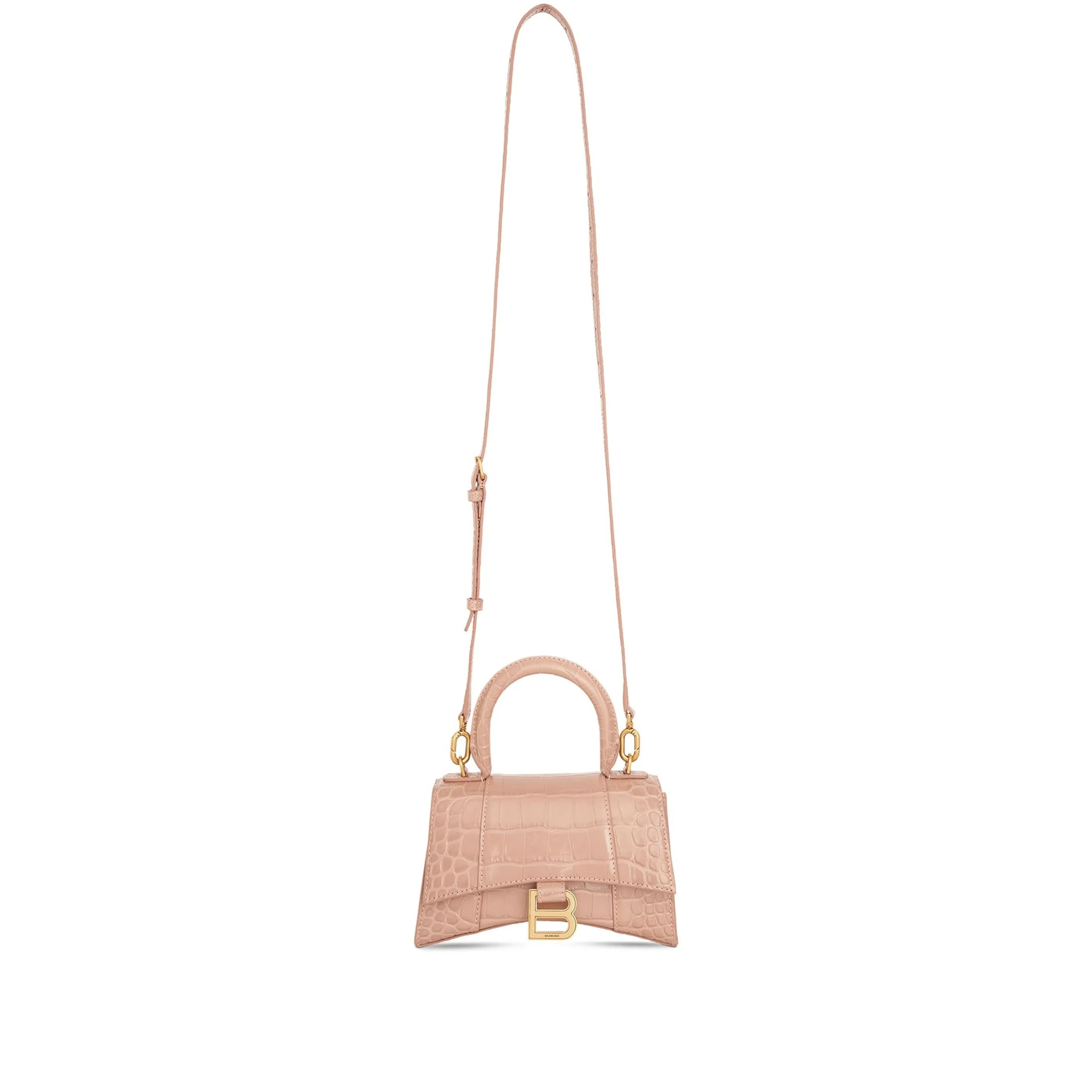Hourglass XS Croco Embossed Bag in Nude Beige sold by MARAIS product image thumbnail 2