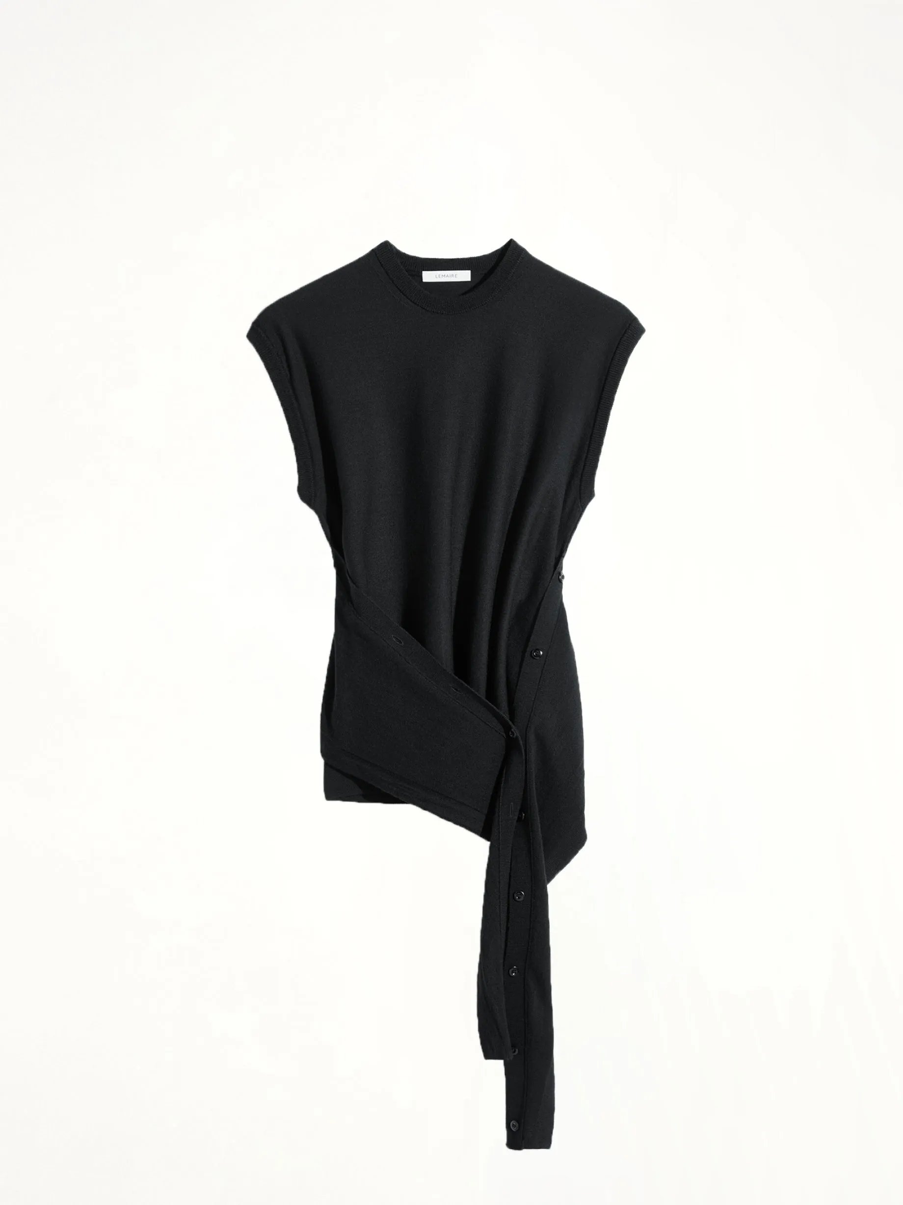 Sleeveless Buttoned Top in Black sold by MARAIS product image thumbnail 2